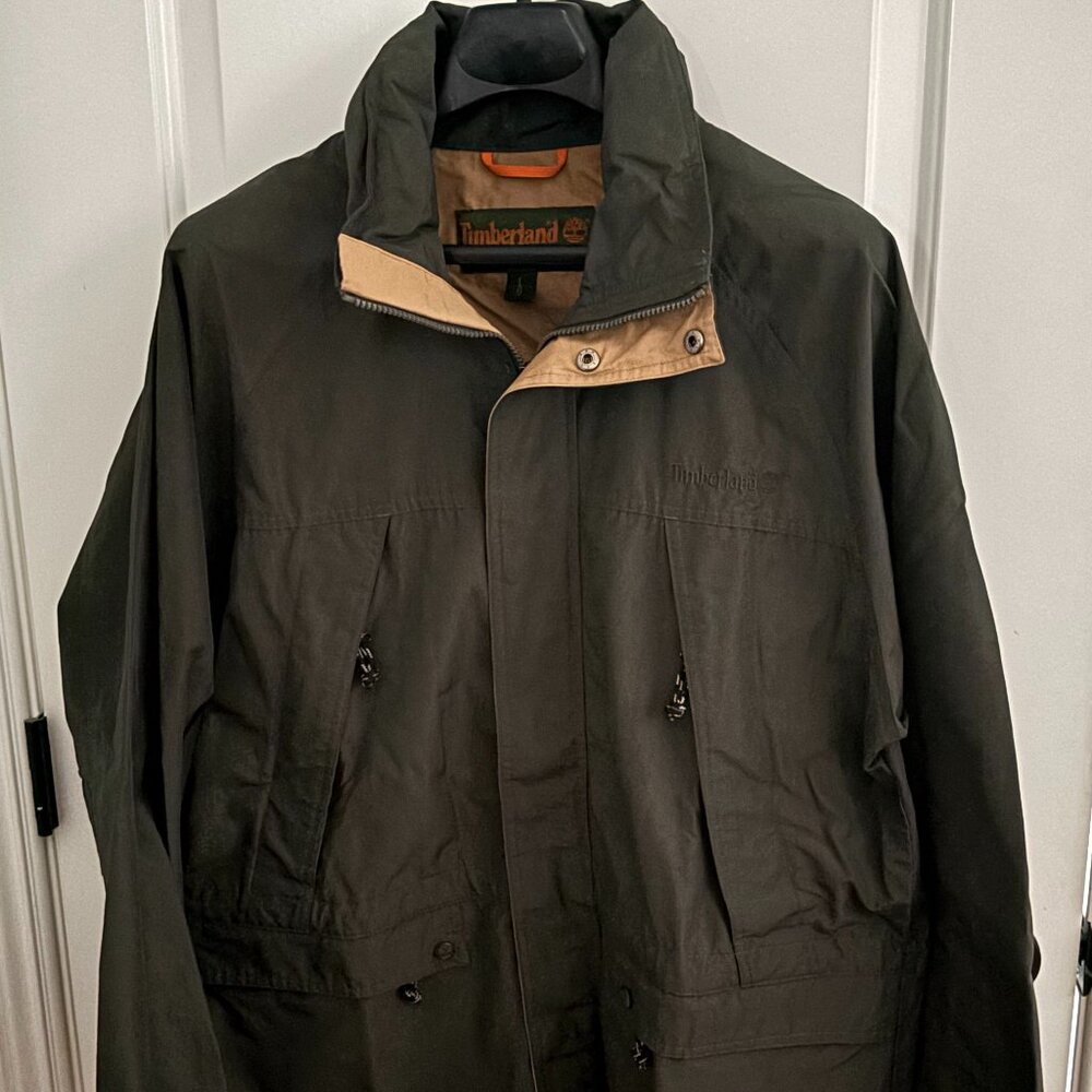 Timberland Weathergear L Olive Full Zip Rain Jacket